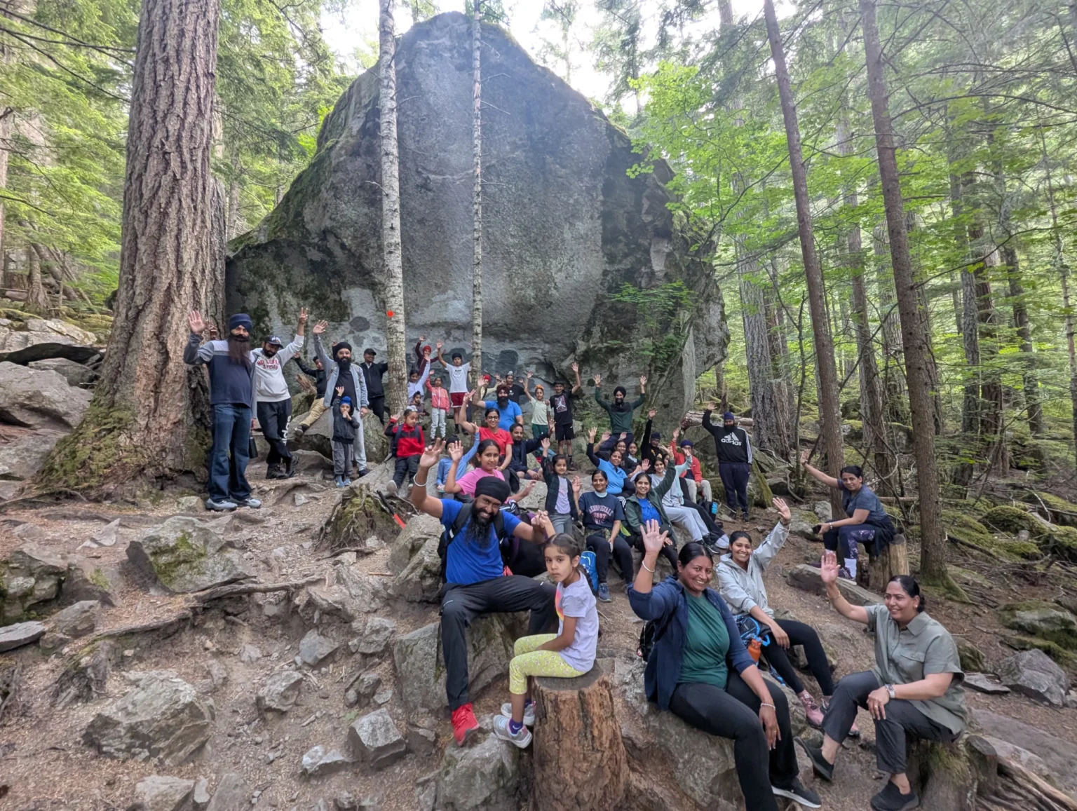 Celebration at the peak of the mountain
