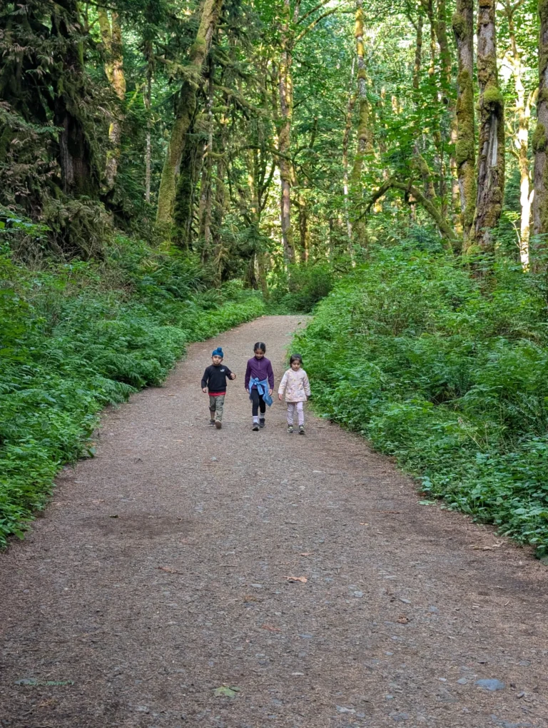 Athletes taking break on hiking path