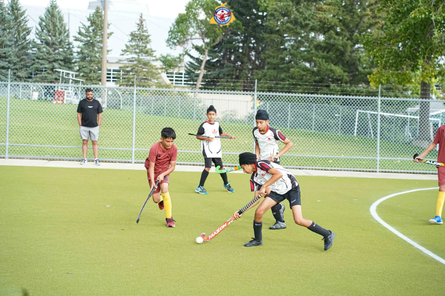 Offensive charge towards goal during tournament