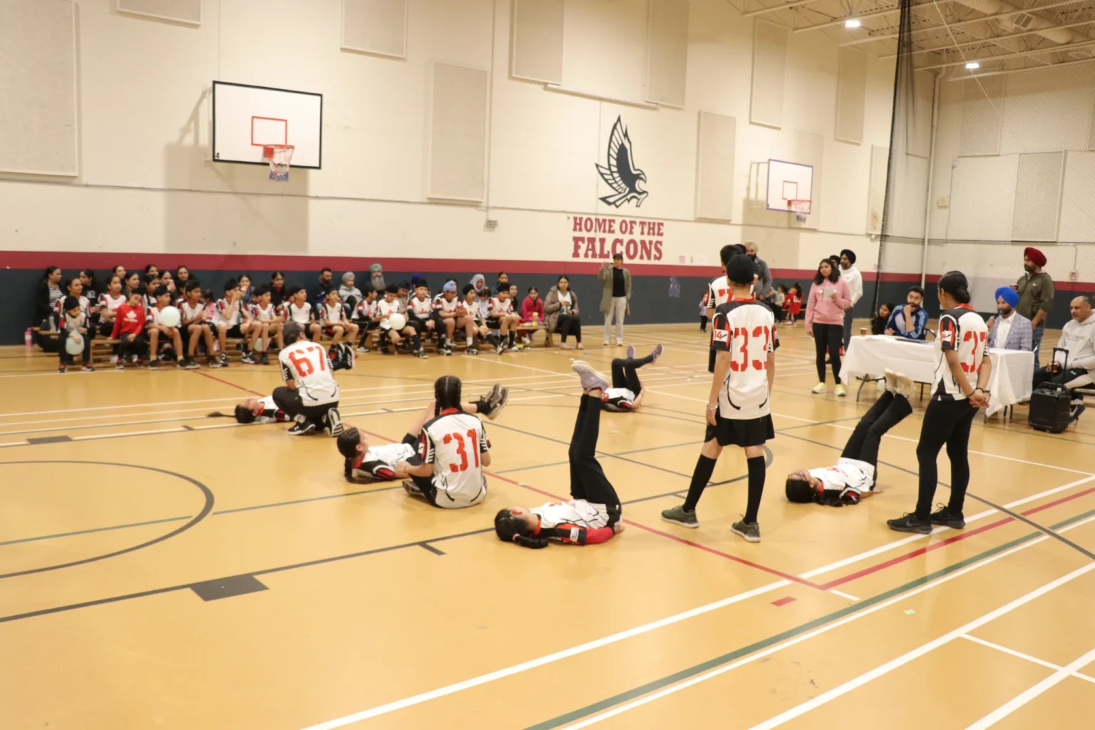 Competitive game during winter league tournament