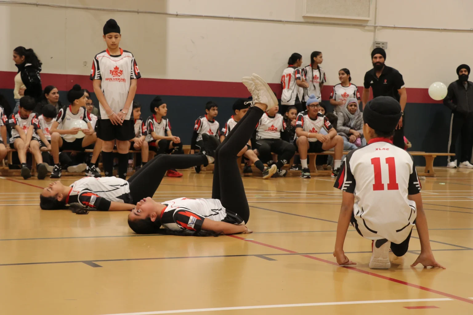 Athletes practicing side-board deflections